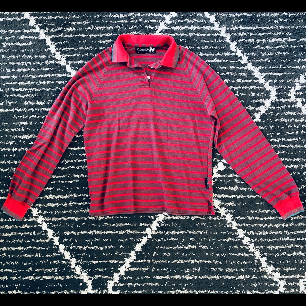 Soft vintage striped polo tee